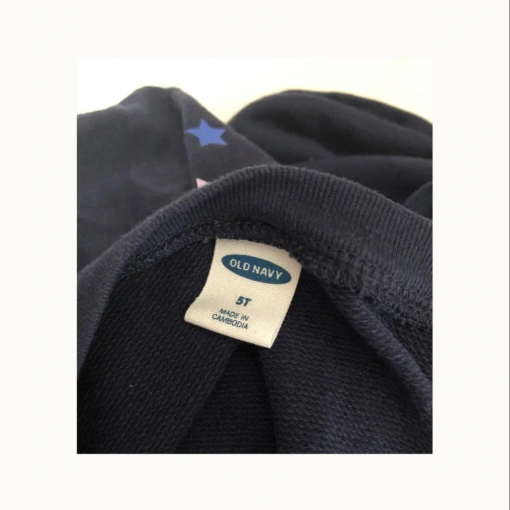 Artsy Lofi Rainbow Star Shoulder‎ Navy Blue Long Sleeve Babydoll Dress size 5T